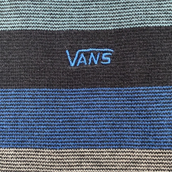 Vans Off the Wall Crewneck Striped Sweater, Size Small, Blue and Grey - Picture 3 of 10